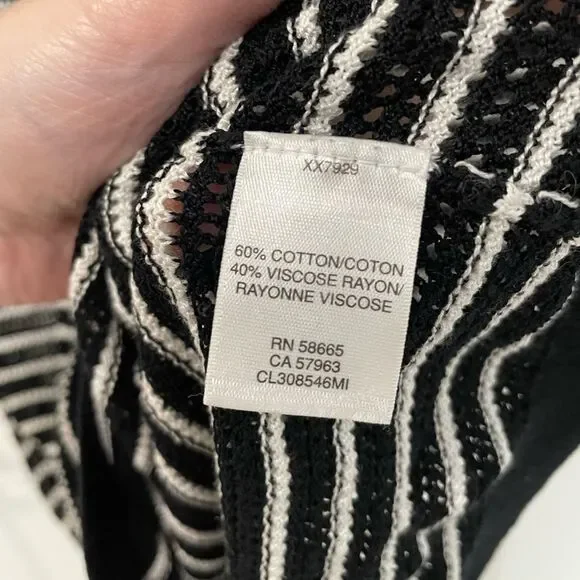 Classiques Entier Black & White Stripe Long Knit Sweater Women’s Size S - Picture 4 of 6